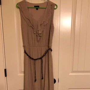 Ladies Tan Maxi dress with belt